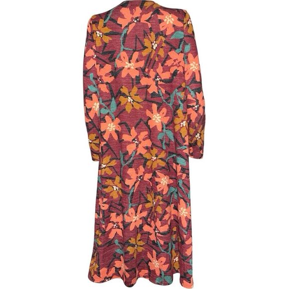 Lularoe Sarah Cardigan Duster Maroon Floral Print Women’s Size M New - Picture 3 of 12